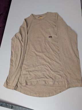 Ariat Rebar Medium Long Sleeve Pocket Tee in Light Tan